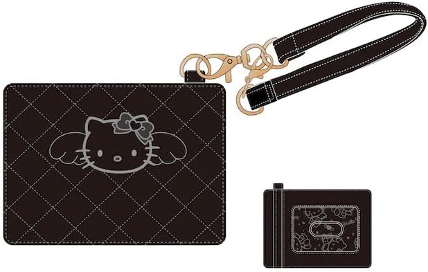 Hello Kitty Quilted Pass Case, Black