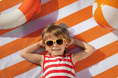 DAN RIVER 100% Cotton Cabana Stripe Beach Towels| Cotton Large Pool Towels| Soft and Quick Dry| Beach Towels for Adults| Orange Striped Pool Towels| 500 GSM| 30x60 Inches| Pack of 4 - Thumbnail 6