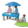 Step2 cascading cove sand and water table kids activity sensory playset comes with umbrella summer outdoor toys 7 piece toy accessories for toddlers 15 years old  urban country home decor