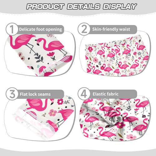 senya Girls Printed Leggings Yoga Pants Flamingo Flower Pattern for Kids in 4t to 10 Years, 4T3