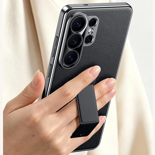 Étui de protection Samsung S26+ chic finition placage argent et dos en cuir noble