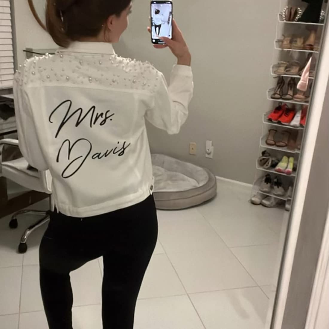 Vestes en denim perlé personnalisées pour femme Future Mrs. Veste de mariage Veste pour femme