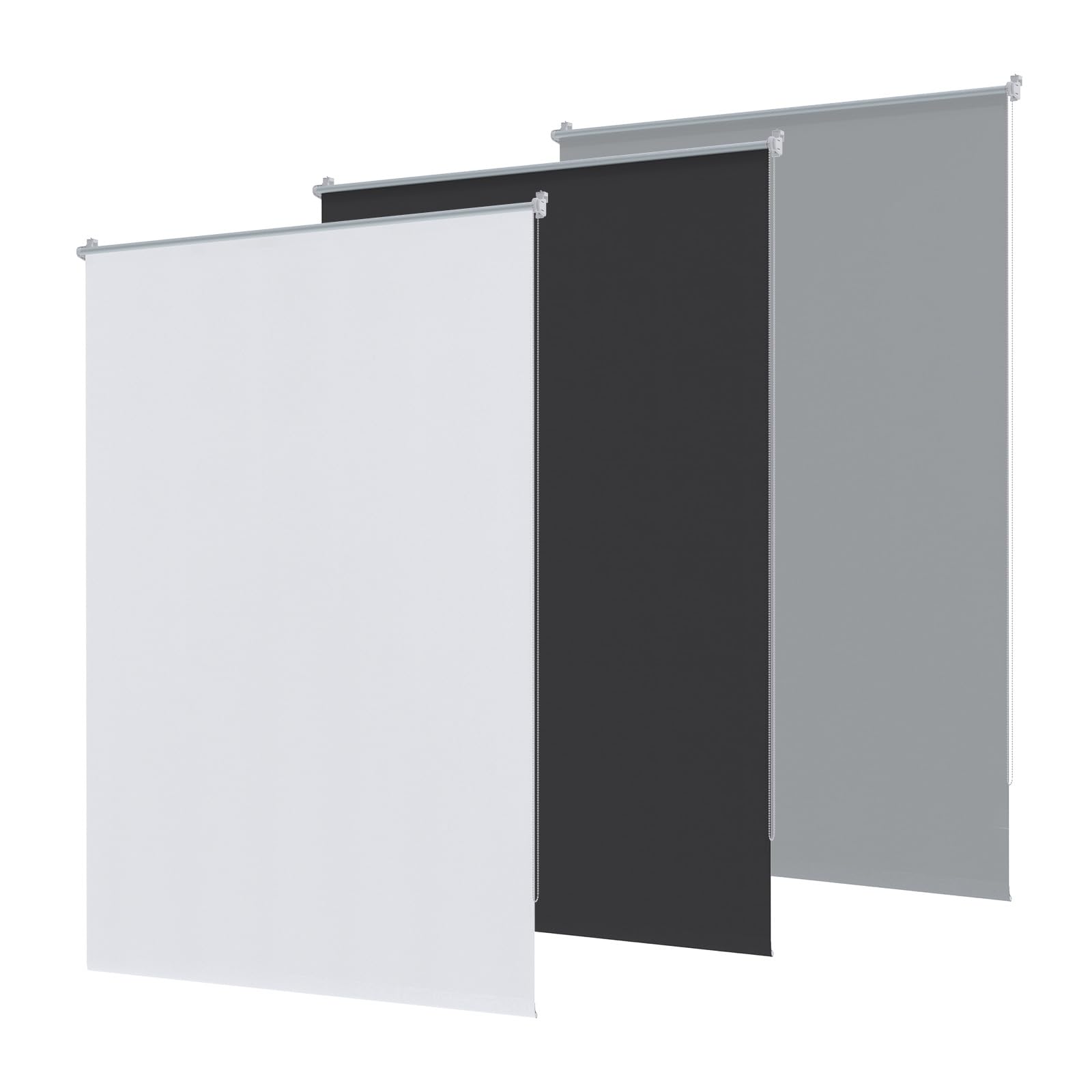 UISEBRT Tenda oscurante senza fori per finestre 80x210 cm Klemmfix Tenda a rullo laterale per protezione dai raggi solari (Grigio)
