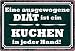 Metall Schild 20x30cm Eine ausgewogene Diät Kuchen Sprüche Blechschild