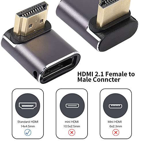 RIIEYOCA 8K HDTV 2.1 Adapter, 48Gbps 90 Degree Down Angle HDTV Male to Female Adapter - Image 3