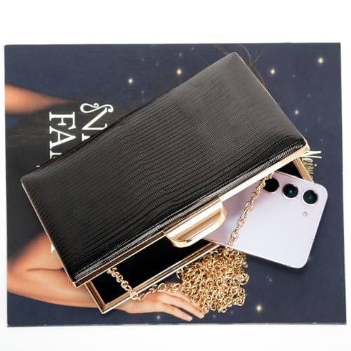 Image of JNB Women's Metallic Material Hard Case Evening Party Clutch
