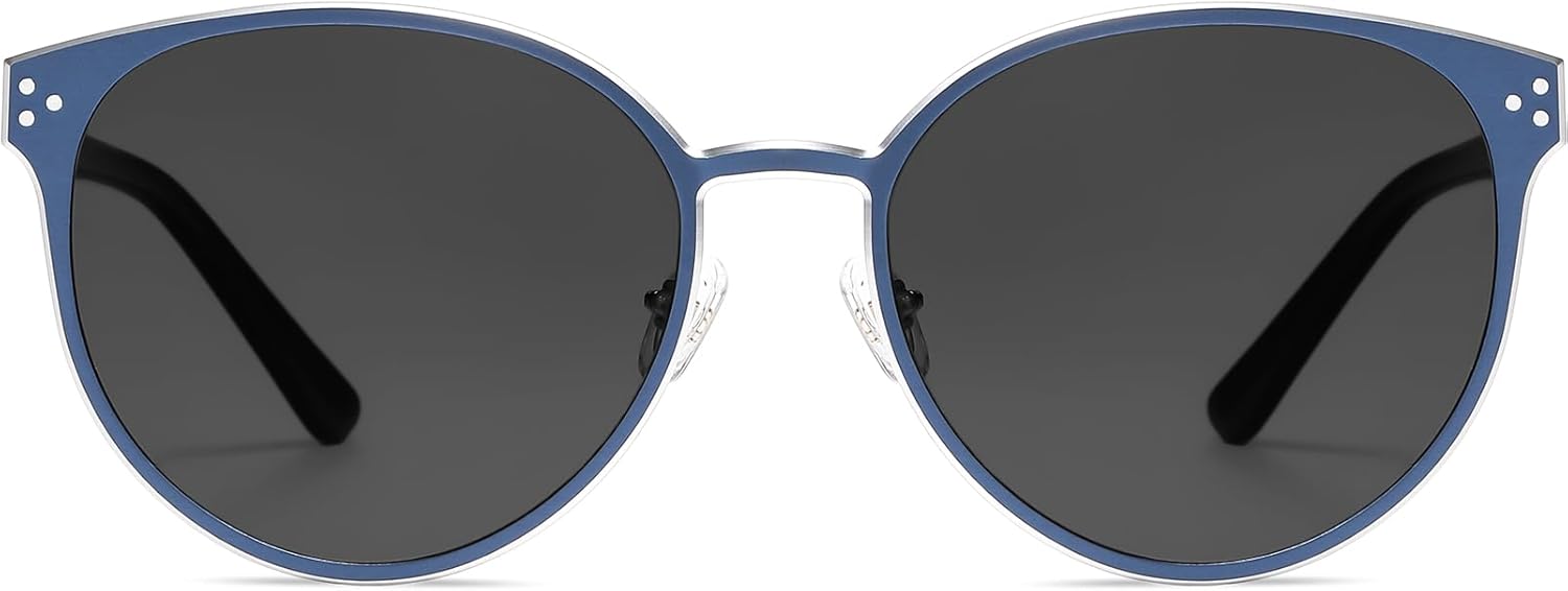 DUCO Trendy Round Mens Sunglasses Fashion Classic Polarized Sunglasses for Men UV400 Lens DC8235