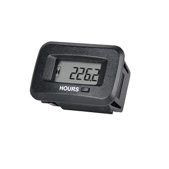Yooreal Digital AC DC 5-277V Supply Hours Counter,Maintenance Hour Meter,Initial Hours Setup,Works on Various of ZTR Riding Lawn Mower Tractor Generator Land Trimmer UTV Brush Cutter.