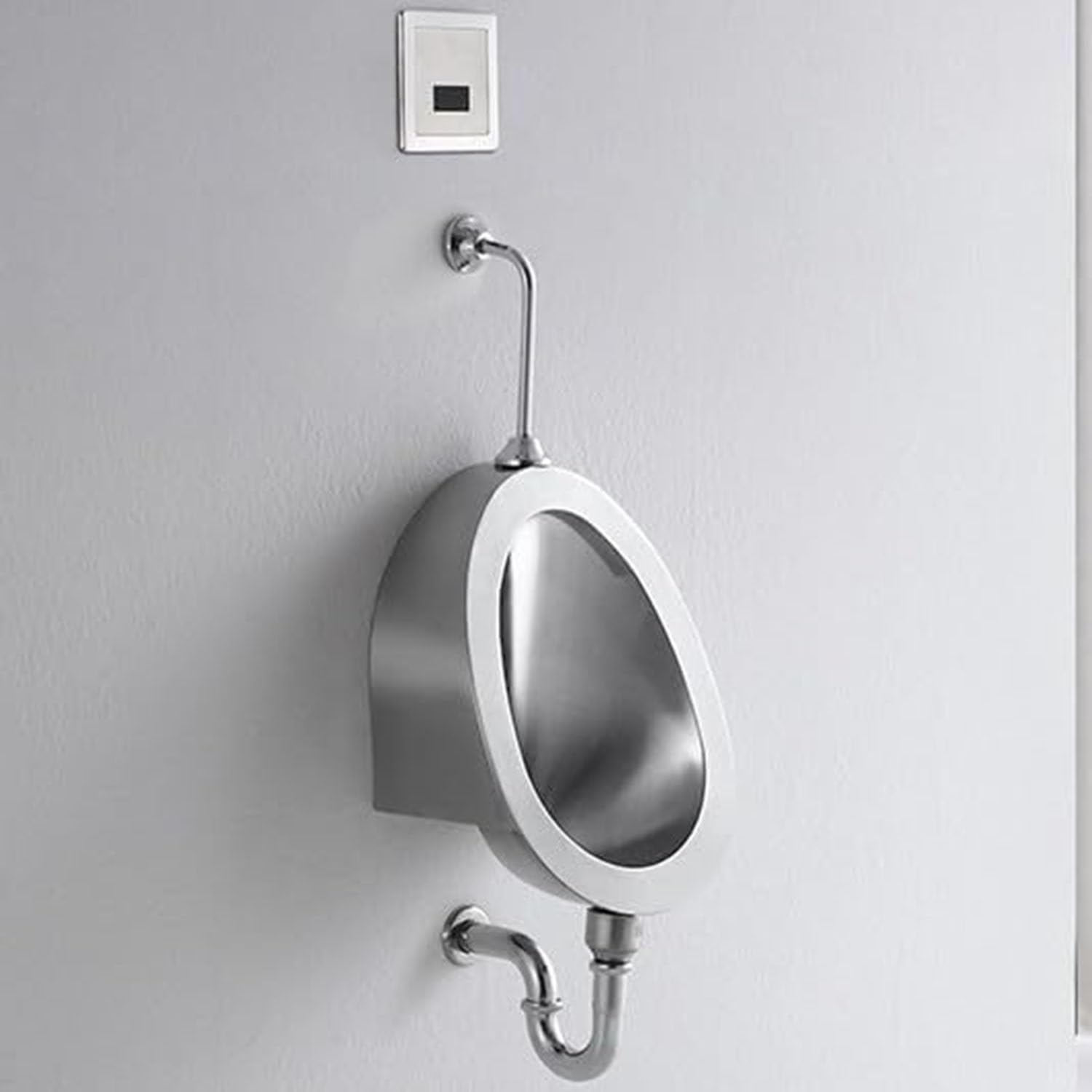 GTHTUHFD Urinal Troughs,Washout Urinal,Automatic Sensor Urinal,Induction Flush Urinal,Family Bathroom Toilet,304 Stainless Steel Urinal,Wall Mounted Men'S Urinal,Walldrainage