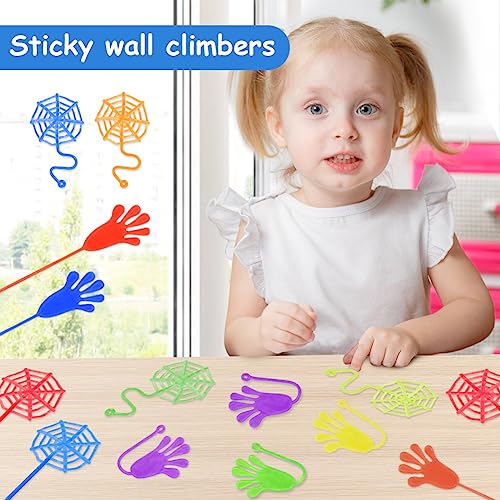 Ainiv 30Pcs Novelty Sticky Stretchy Toys Set, 15PCS Sticky Spider Web + 15PCS Sticky Hands - Image 4