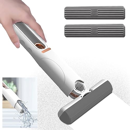 多機能ミニモップ 携帯用ミニモップ ミニモップ 折りたたみ ミニモップ 水切り ポータブルミニモップ 手洗い不要 掃除楽グッズ 脱水簡単 収納便利 強力吸水 取付簡単 回転調整 デスクトップとガラス用のホーム掃除モップ スクイーズハンドル1個 コットンヘッ
