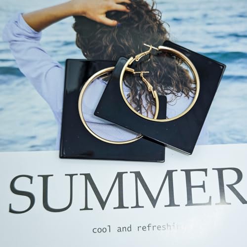 Acrylic Hoop Earrings for Women Large Square Neon Dangle Drop Earrings Statement Geometric Vintage Party Jewelry4