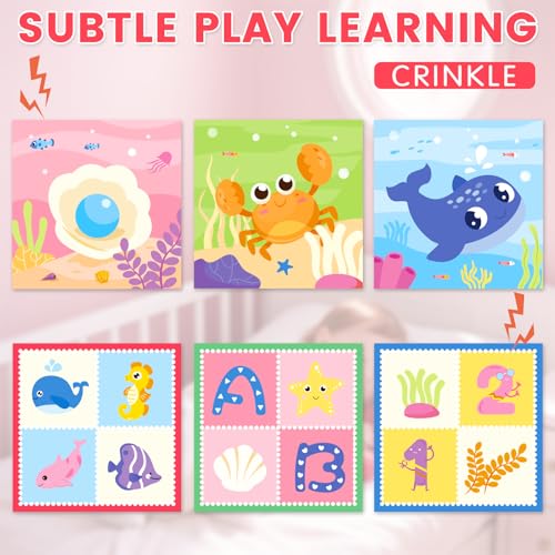 Image of Baby Tissue Box Toys: Montessori Toys for Babies 6-12 Months | Soft Stuffed High Contrast Crinkle Toy - Infant Sensory Toys 6 7 8 9 10 11 12 Months Old Baby Girl Gifts