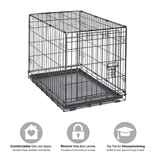 New World Newly Enhanced Single Door 76.2 cm (30-Inch) Dog Crate for Small Dog Breeds; Includes Leak-Proof Pan, Floor Protecting Feet, & New Patented Features; B30 - Image 4