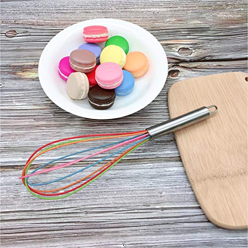 Loijon Batedor de ovo de silicone 12 polegadas Manual do agregado familiar Misturador de bolo Massa