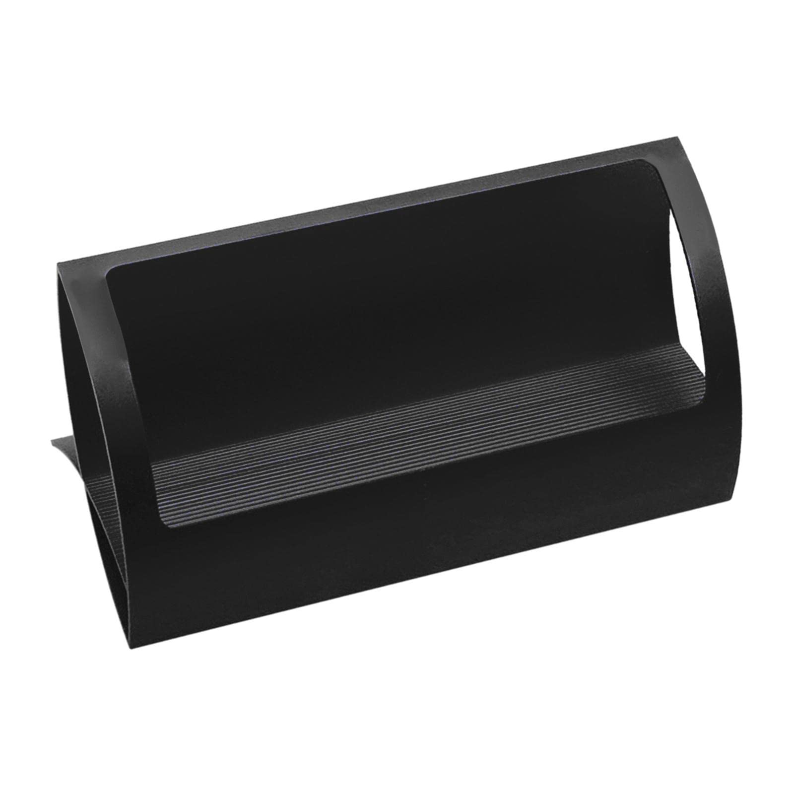 WOVEBIUS Stylish Aluminum Alloy Desktop Q Shape Business Card Holder for Tradeshows Black