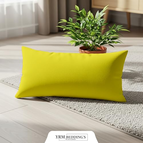 Image of YRM Bedding's - Egyptian Cotton 600TC Pillow Cover | Premium Pillowcases | Luxury Bedding-Export Collection | High Thread Count Durable & Breathable Covers - Vanilla Yellow | [17''x29''] Inches