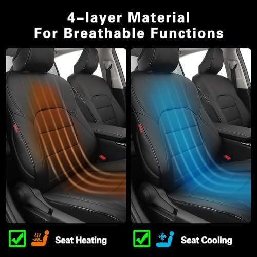 EKR Camry Car Seat Covers for Toyota Camry Hybrid LE,XLE 2012-2017 & Hybrid SE 2015-2017,Waterproof Leather Car Seat Cover Full Set for Trucks SUV-Faux Leather (Black) by EKR - Used condition - Image 7