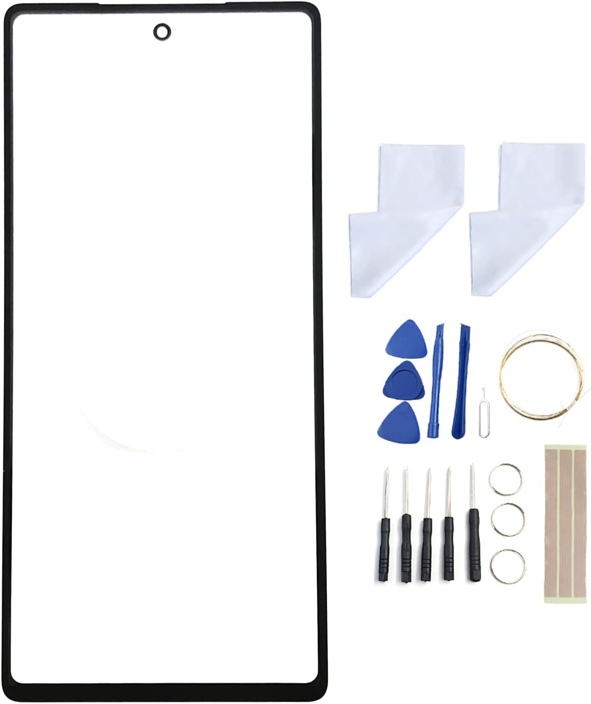 FanWan Front Screen Glass Outer Panel Lens Replacement +OCA Repair Tools Kit Compatible with Google Pixel 6A GX7AS, GB62Z, G1AZG