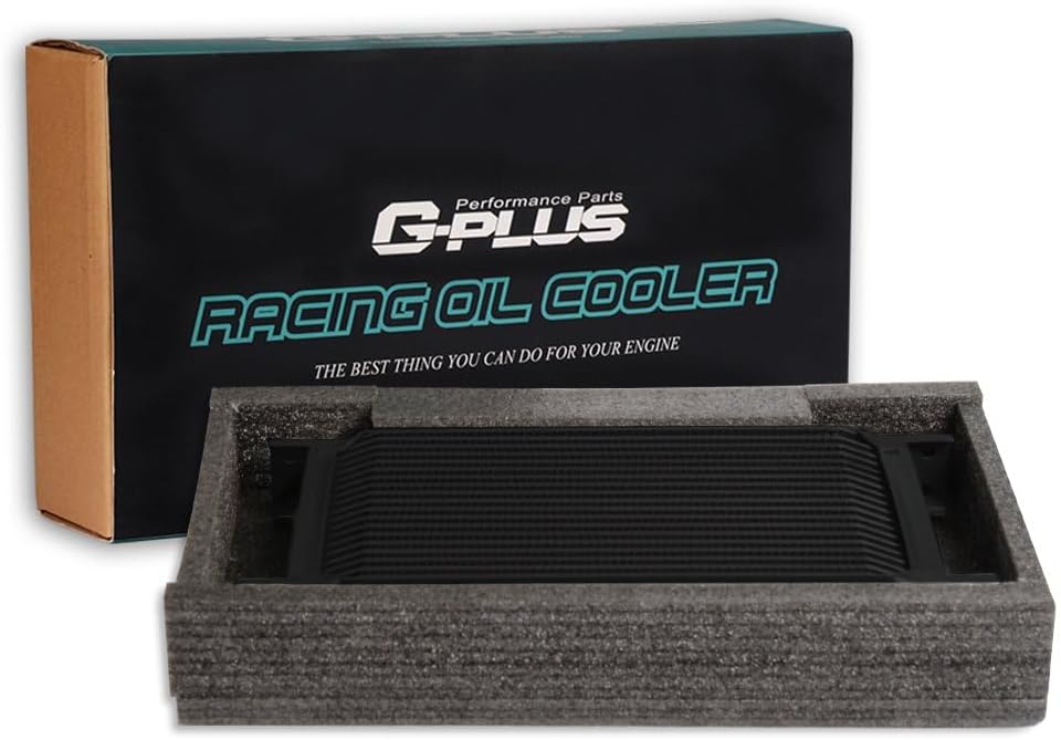 G-PLUS Universal 30 Row AN10 Thermostat Adaptor Engine Transmission Oil Cooler Kit w/Thermostat 80 Deg Adapter Fit Car/Truck Aluminum