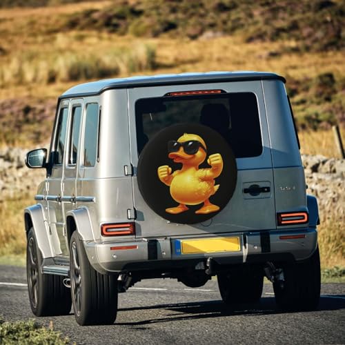Image of Cute Duck Spare Tire Cover Universal Wheel Tire Cover Funny Cartoon Duck Tire Protectors for Travel Trailer Rv SUV Truck Camper and Many Vehicle 16 Inch