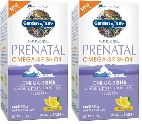 Image of Garden of Life Prenatal DHA Omega 3 Fish Oil Supplement - Minami Natural Prenatal,Lemon,60 Softgels,(Pack of 2)