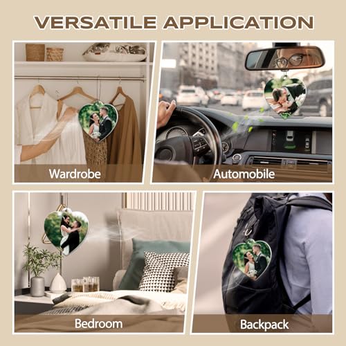 Image of Custom Air Fresheners with Picture for Car | Personalized Photo Air Freshener, Double-Sided Print, Long-Lasting Fragrance, Scent Choice Available, Heart Shape