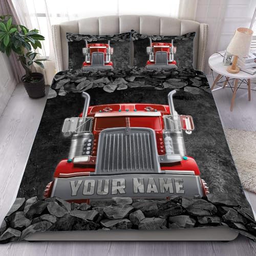 Printluxe Truck Bedding Set - Twin to King, Red Truck Design