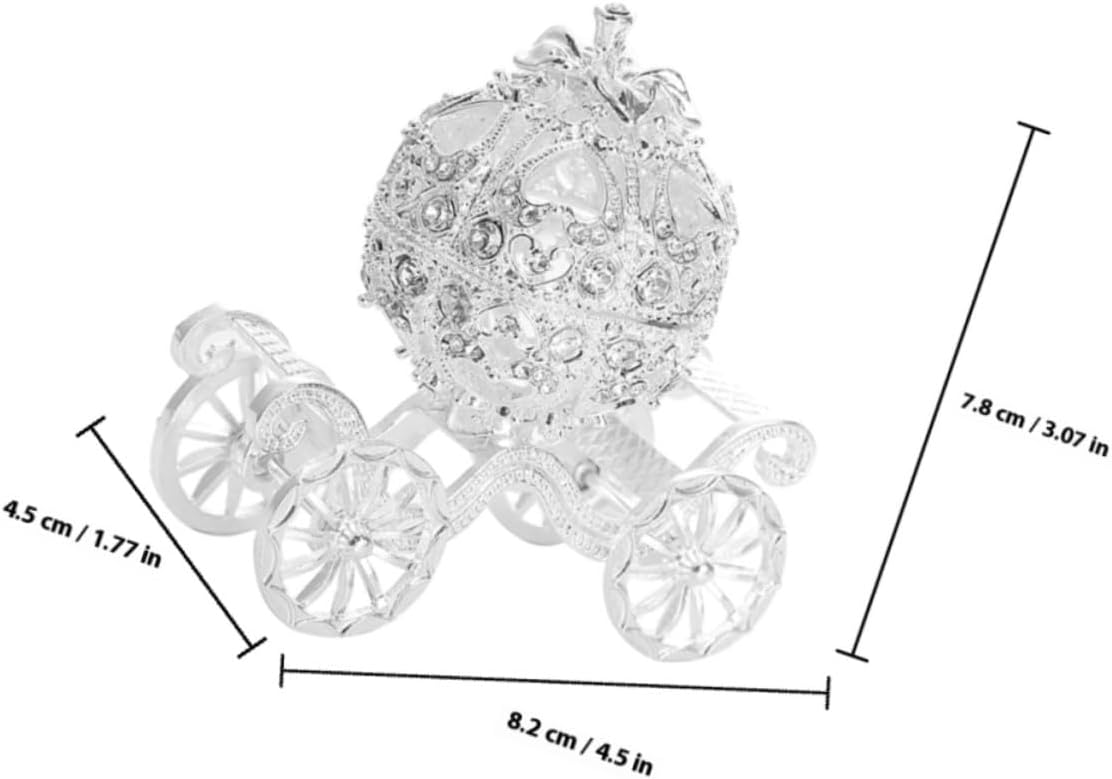 Halloween Season Carriage Trinket Box Jewelry Box for Rings Silver Metal image 2