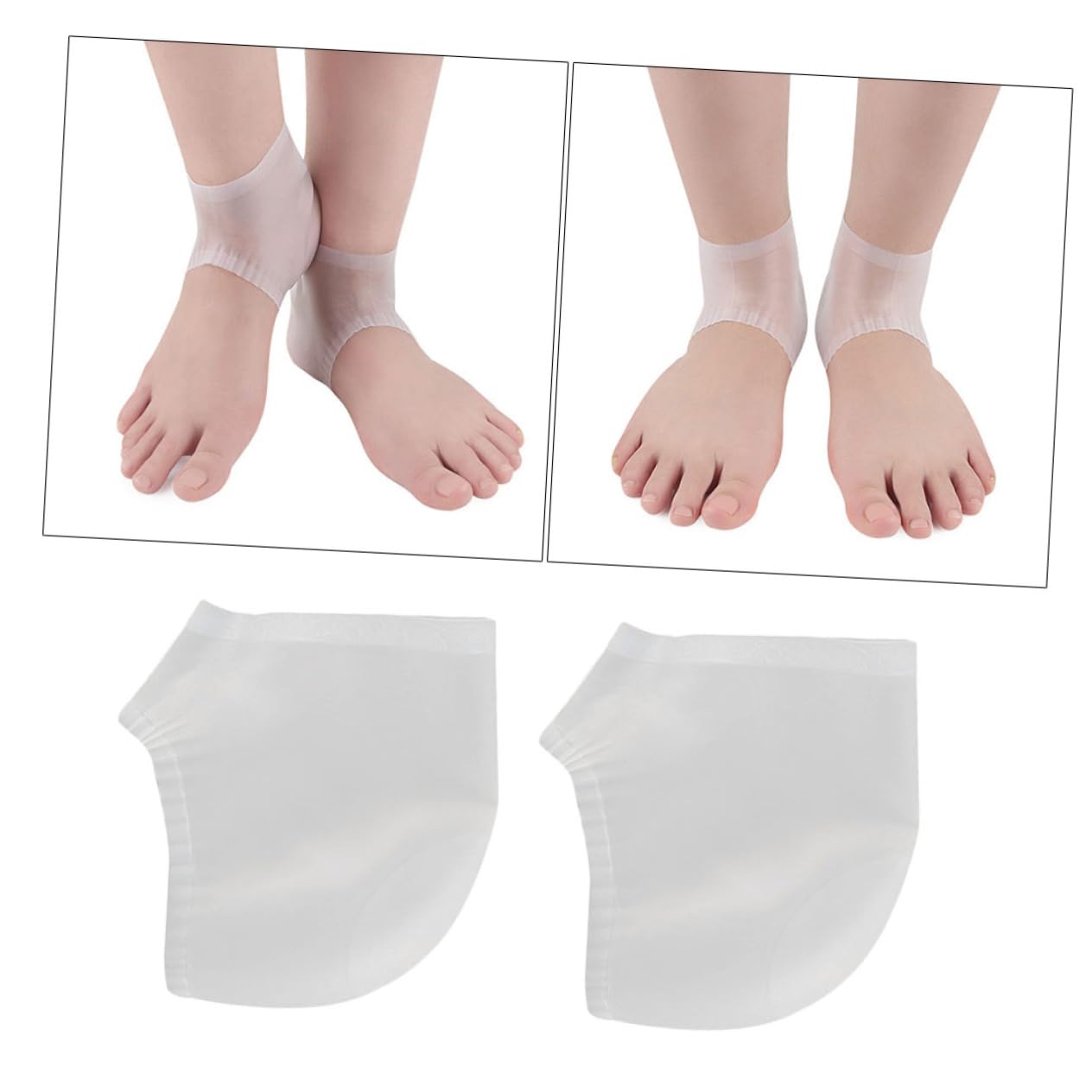 minkissy Silicone Heel Protectors for Women Foot Care Sleeve Cushion Prevent Cracks