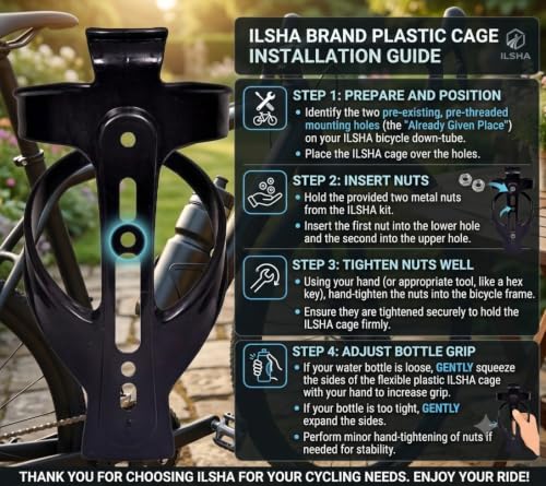 Generic Ilsha Lightweight and Strong Bike Water Bottle Holder with - Image 5