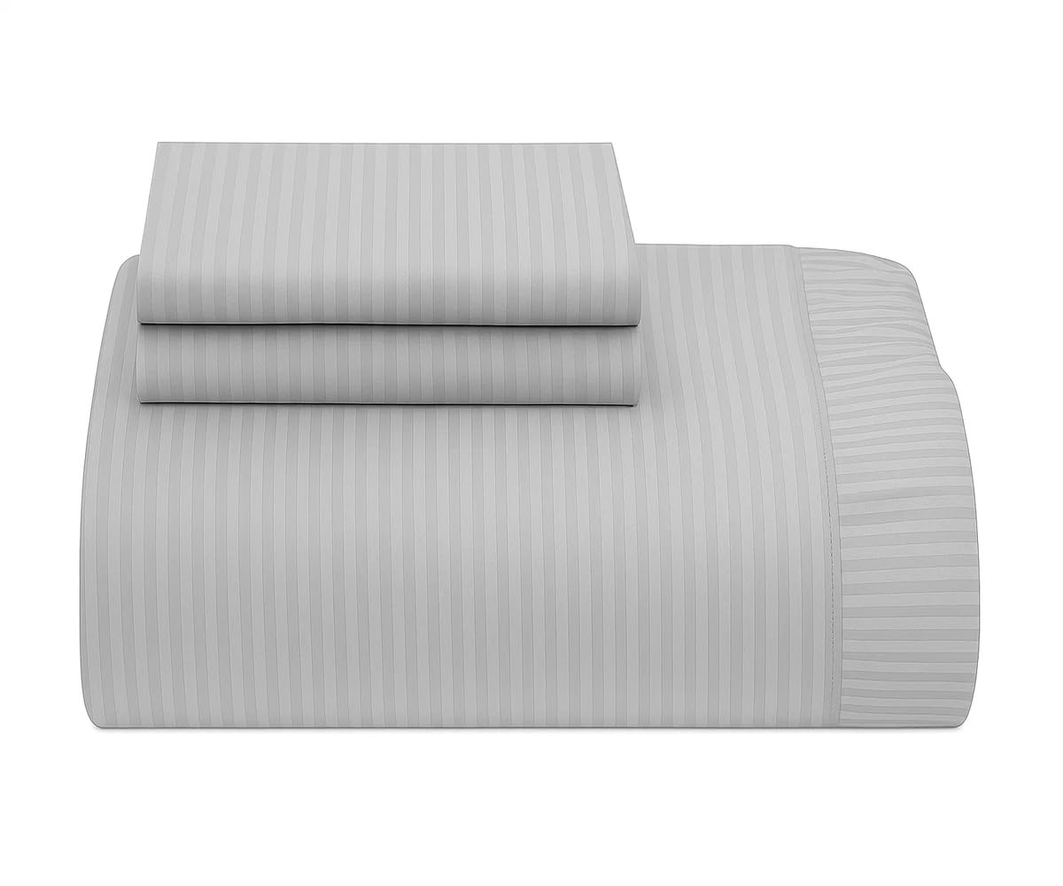 King Size Fitted Bed Sheet Set 160x200 cm – Premium Microfiber Bedding with 2 Pillowcases 50x70 cm – Soft, Wrinkle-Resistant, Breathable – Beige, Light Brown, Gray (Gray)