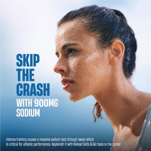 Image of Fast&Up Reload Salts | High Sodium Electrolyte Drink Mix | 900mg Sodium | Zero Sugar, Zero Calories| 5 Electrolytes - Potassium, Magnesium, Calcium & Chloride | Instant Hydration | Vegan, No Preservatives | (15 Sachets, Orange)