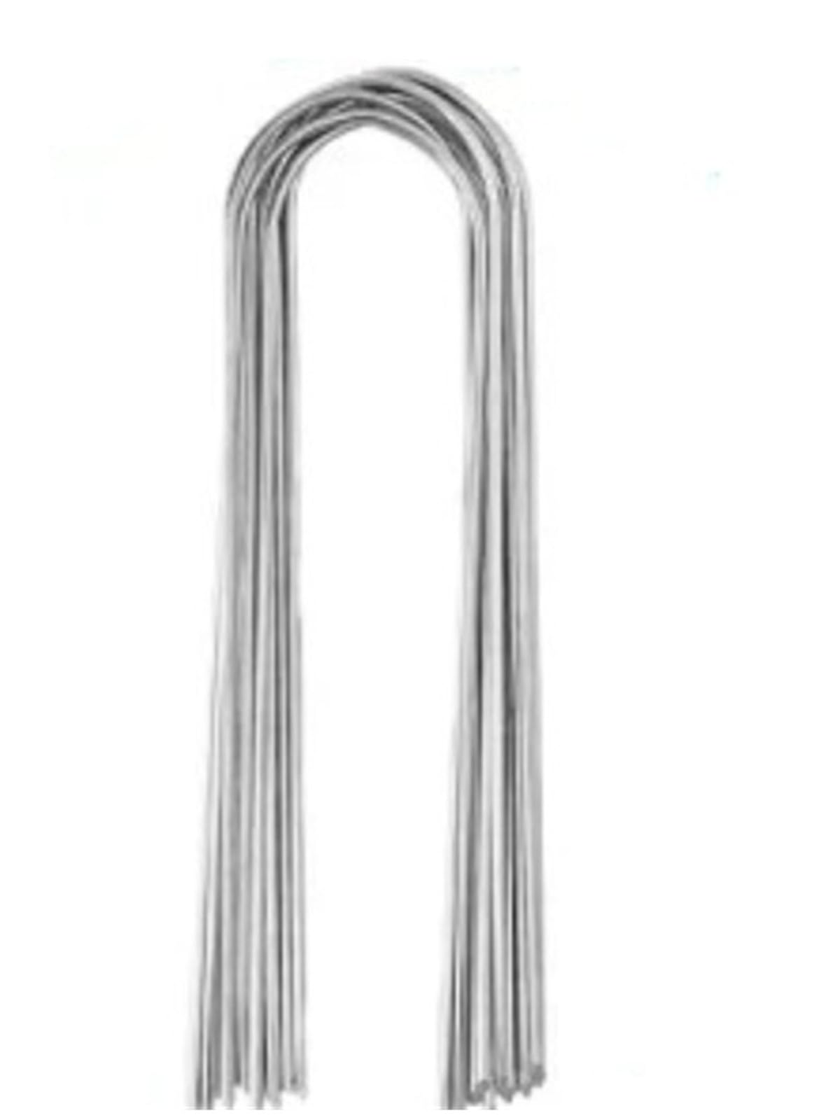 Picchetti Da Giardino 100/10 pezzi graffette da giardino tipo U tubi for recinzione pesanti paletti for zolle erbose zincato paesaggio picco con prati chiodi a terra(Black-15X4X0.3CM,50PCS)