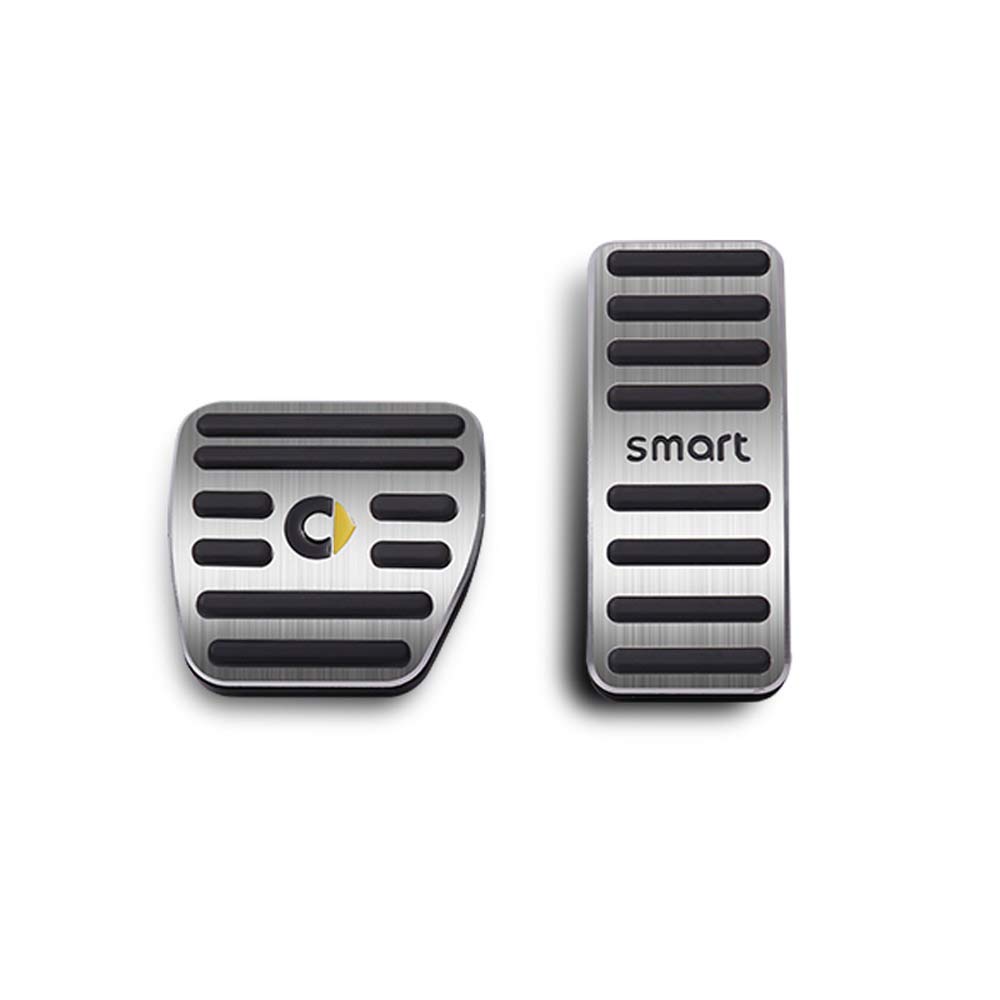 SHIFENG Per Smart 453 fortwo forfour Copertura Acceleratore Freno Pedale Accessori (Argento, logo Smart)