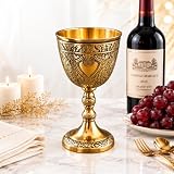 HIGHSTREET NAUTICAL Solid Brass Vintage Chalice Goblet | 150 ml | Golden Roman King Arthur Wine Cup Renaissance Medieval Drinking Goblet Unique Gift
