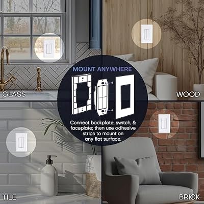 RunLessWire Click for Philips Hue Battery-Free Wireless Smart Light Switch, 30ft Range Works Natively with Philips Hue Bridge Wall Mount Kinetic Switch - Decora Style, White