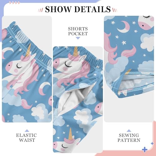 Pink Unicorn with Moon Clouds Pajamas Bottoms with Pockets Comfy Pjs Sleepwear Elastic Waistband Pajamas Pants Lounge Pants4