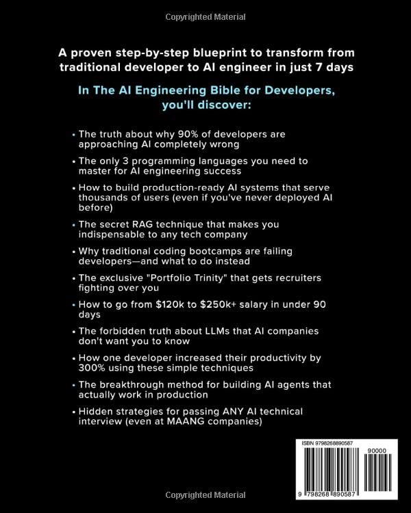 The AI Engineering Bible for Developers: Essential Programming Languages, Machine Learning, LLMs, Prompts & Agentic AI. Future Proof Your Career In the Artificial Intelligence Age in 7 Days - Image 2