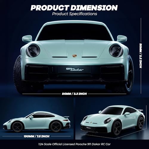 Image of BEZGAR Porsche 911 Dakar RC Car 1:24 Officially Licensed Remote Control