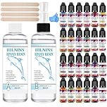 BILNINS Epoxy Resin Kit, 1000ml/33.8oz Crystal Clear Resin Kits for Beginners, Resin Accessories With Alcohol-Based Ink Diffusion Resin Pigment, Casting Resin Starter Kit for Jewelry Making, Art Craft