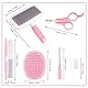 Pflegeset für kleine Tiere, mit Haustier-Ausfallbürste, Bade-Massagehandschuh, Haustier-Pflegekamm, Nagelknipser für Kaninchen, Meerschweinchen, Welpen, Katze, Kätzchen, Hamster, Frettchen (Rosa)