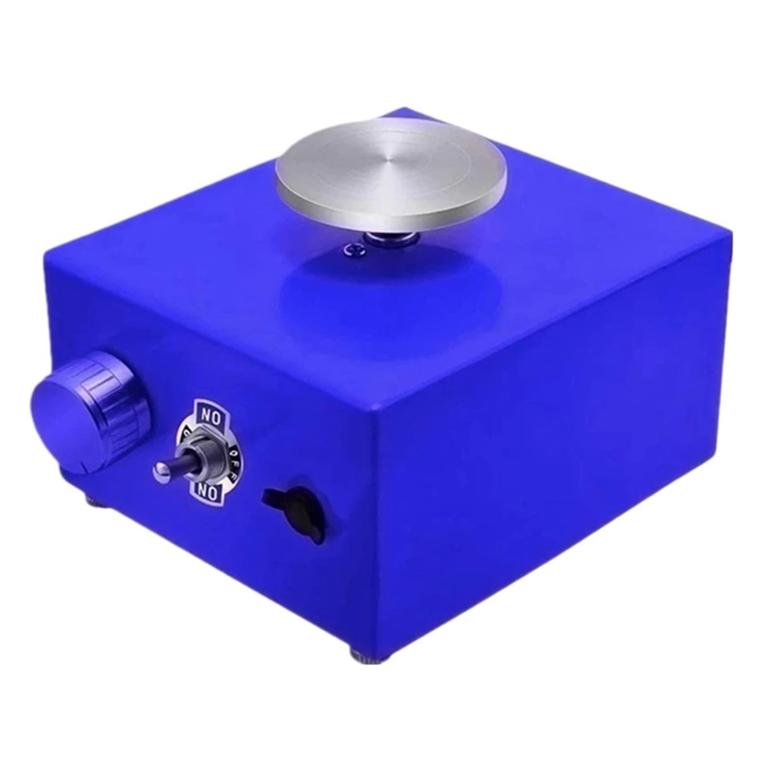 Hdxaew Blue Mini Clay Electric Pottery Wheel Machine, Pottery Forming Speed Machine Adjustable With 6.5+10Cm Turntable+Sculpt Ceramic Tools Multiple Uses(Blue)