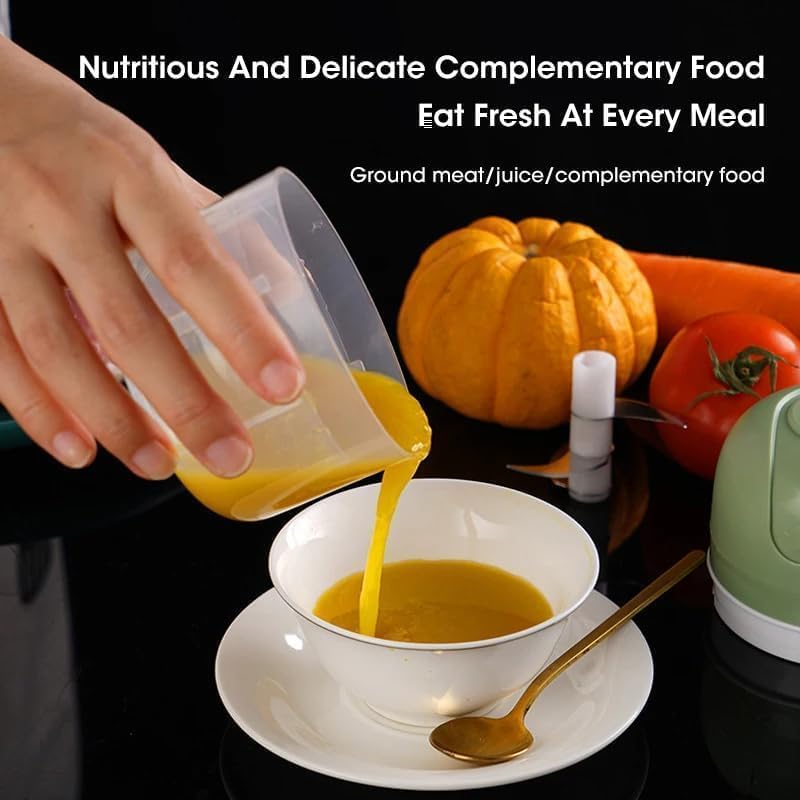 Miniatura 2 de Picadora eléctrica de alimentos, mini procesador de cocina, trituradora de ajo alimentada por USB, picadora de carne portátil, trituradora de