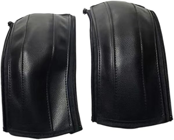 1 set di protezioni per impugnatura per passeggini in pelle PU con design con cerniera, facile da pulire, per un uso prolungato - 1
