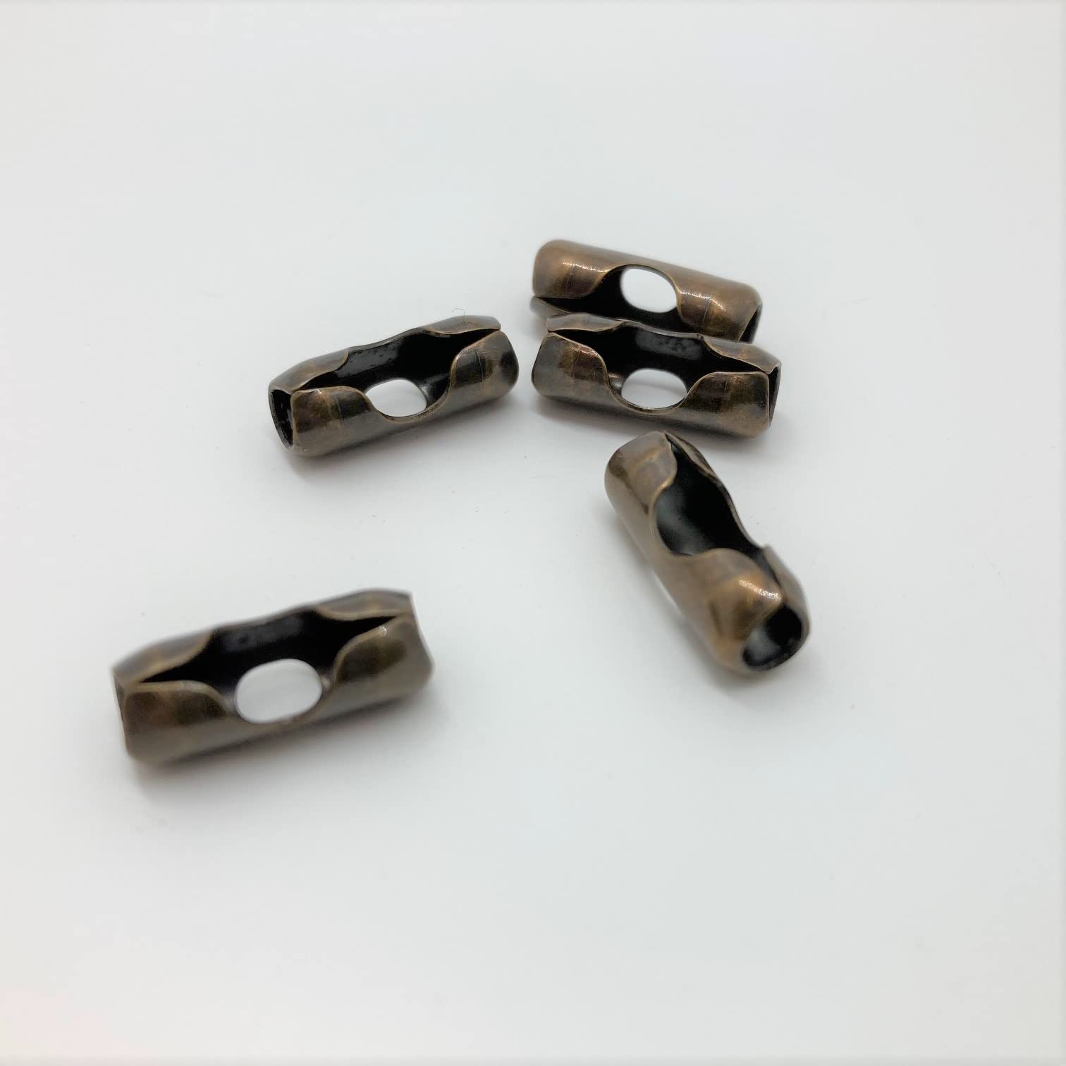 Blindspares Antique Brass finish Pack of 5 Blind Beaded Chain Connector/Joiner, fits 4.5mm ball (no.10) chain (SP1087)