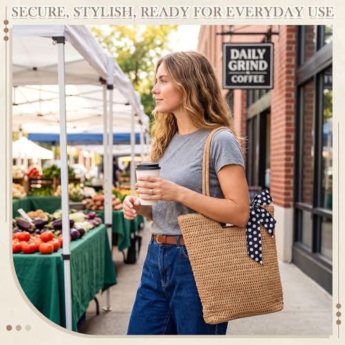 Bolso de playa Capoda Straw para mujer 15.8 x 14.2 pulgadas miniatura 2