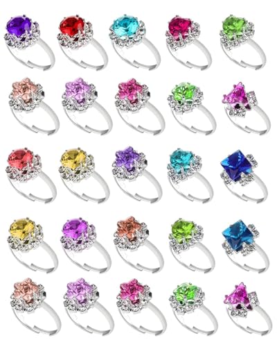 TOZBLEU Anillos de niña, 20 Piezas Ajustables, Anillo de Amistad, Joyas para Niñas, Anillos para Jugar y Vestir a Princesas