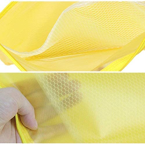 Image of TULMAN Nylon 10 Pieces B5 Size Transparent Waterproof Travel Storage Pouch Organizer Mesh Bag with Zipper for Cosmetic Jewelry Makeup Pen Pencil Case (Color May Vary) - Multicolor