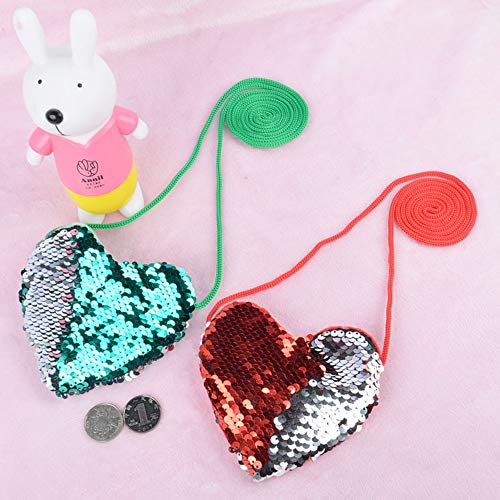 Mini borse a forma di cuore con paillettes lucide